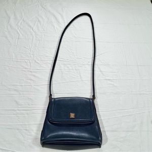 Vintage Liz Claiborne Royal Blue Crossbody Purse With Gold Hardware